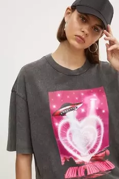 Хлопковая футболка Hugo, черный