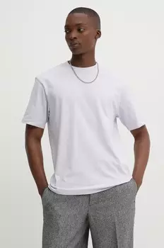 Хлопковая футболка HUGO, фиолетовый