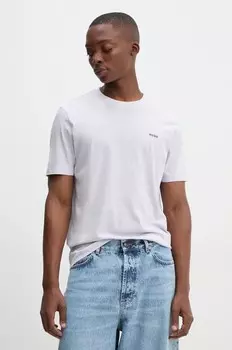 Хлопковая футболка HUGO, фиолетовый