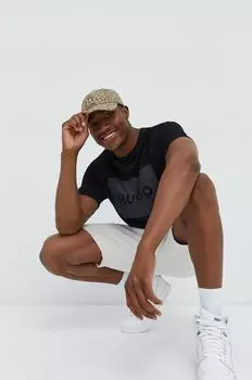 Хлопковая футболка HUGO Hugo, черный