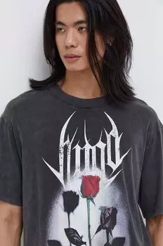 Хлопковая футболка HUGO Hugo, серый