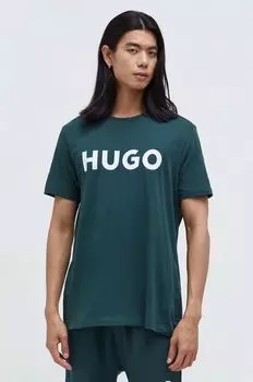 Хлопковая футболка HUGO Hugo, зеленый