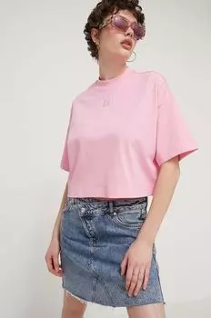 Хлопковая футболка Hugo, роза