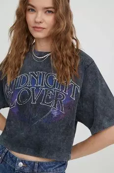 Хлопковая футболка Hugo, серый