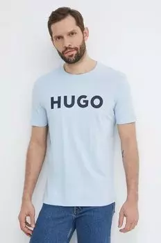 Хлопковая футболка Hugo, синий