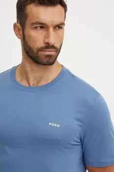 Хлопковая футболка Hugo, синий