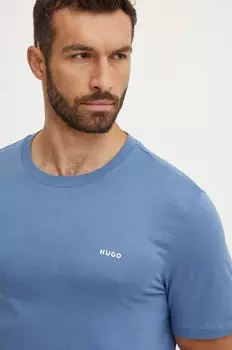 Хлопковая футболка HUGO, синий