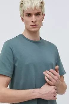 Хлопковая футболка Hugo, зеленый