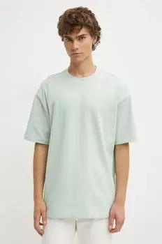 Хлопковая футболка Hugo, зеленый