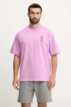 Хлопковая футболка Hummel, фиолетовый