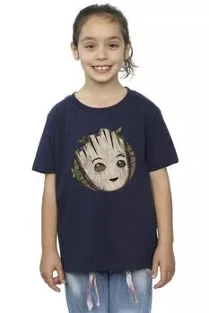 Хлопковая футболка I Am Groot с деревянной головой Marvel, темно-синий