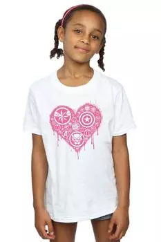 Хлопковая футболка I Heart Avengers Marvel, белый