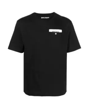 Хлопковая футболка и поло с логотипом Palm Angels, черный