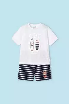 Хлопковая футболка и шорты Mayoral, белый