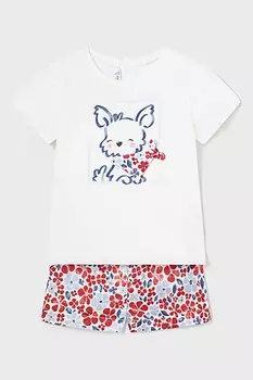 Хлопковая футболка и шорты Mayoral, красный