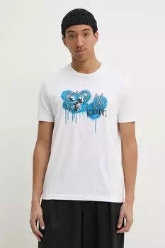 Хлопковая футболка Iceberg, белый