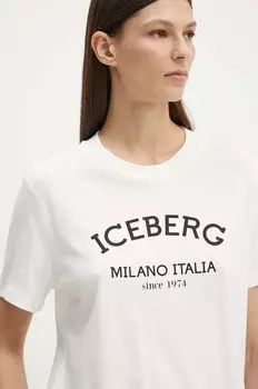 Хлопковая футболка Iceberg, белый