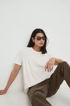 Хлопковая футболка Iceberg, бежевый