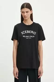 Хлопковая футболка Iceberg, черный