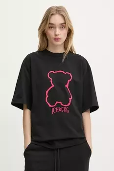 Хлопковая футболка Iceberg, черный