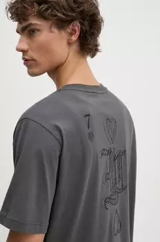 Хлопковая футболка Iceberg, серый