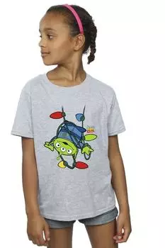 Хлопковая футболка «История игрушек» с рождественскими огнями «Чужие» Disney, серый