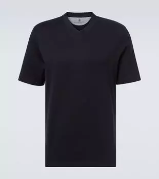 Хлопковая футболка из джерси Brunello Cucinelli, C4425