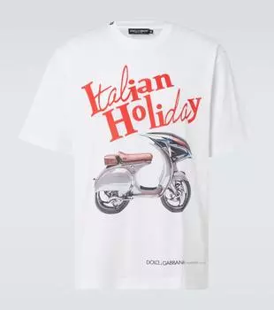 Хлопковая футболка из джерси Dolce&Gabbana, Optical White