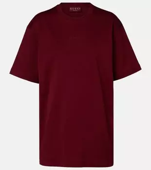 Хлопковая футболка из джерси Gucci, Rosso Ancora/Mix