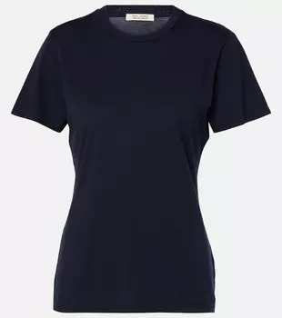 Хлопковая футболка из джерси Nili Lotan, Dark Navy