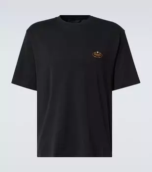 Хлопковая футболка из джерси Prada, черный
