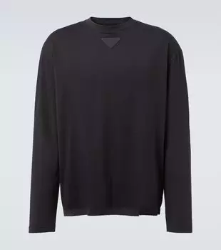Хлопковая футболка из джерси Prada, Piombo