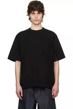 Хлопковая футболка из джерси Sacai, черный