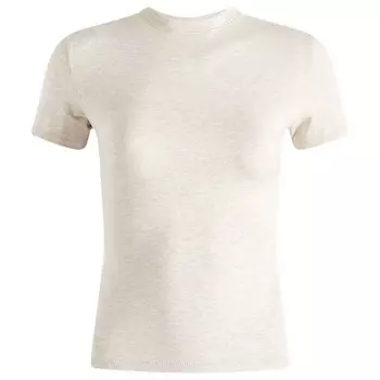 Хлопковая футболка из джерси Skims, цвет oatmeal heather