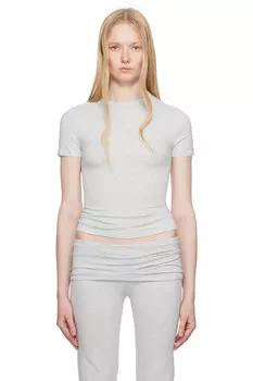Хлопковая футболка из джерси Skims, серый