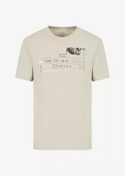 Хлопковая футболка из джерси стандартного кроя с логотипом Armani Exchange, серый