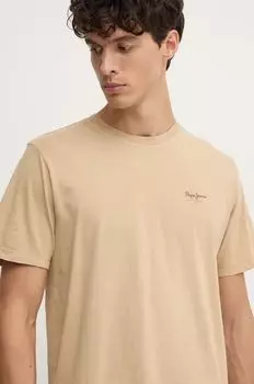 Хлопковая футболка Jacko Pepe Jeans, бежевый