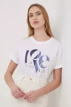 Хлопковая футболка JAX Pepe Jeans, белый