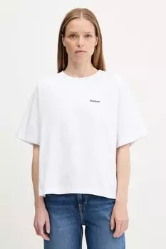 Хлопковая футболка JEMA Barbour, белый