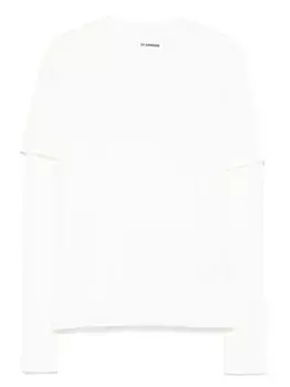 Хлопковая футболка JIL SANDER, нейтральный