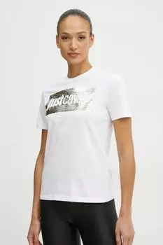 Хлопковая футболка Just Cavalli, белый