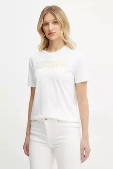 Хлопковая футболка Just Cavalli, белый