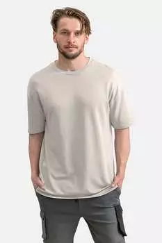 Хлопковая футболка Kaft, бежевый