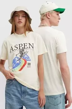 Хлопковая футболка Kaotiko, бежевый