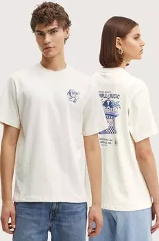 Хлопковая футболка Kaotiko, бежевый