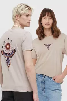 Хлопковая футболка Kaotiko, бежевый
