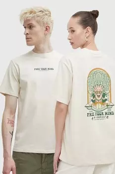 Хлопковая футболка Kaotiko, бежевый