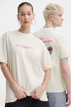 Хлопковая футболка Kaotiko, бежевый