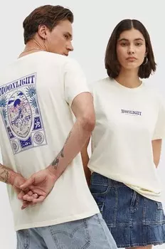 Хлопковая футболка Kaotiko, бежевый