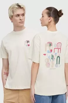 Хлопковая футболка Kaotiko, бежевый